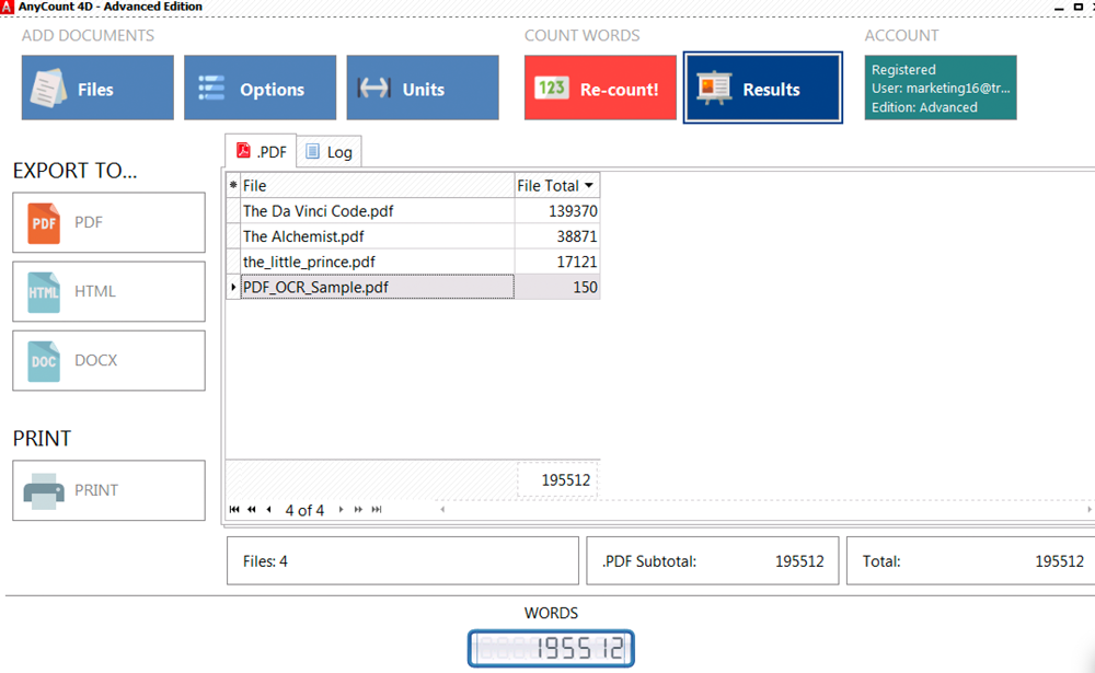 Proper word count tool