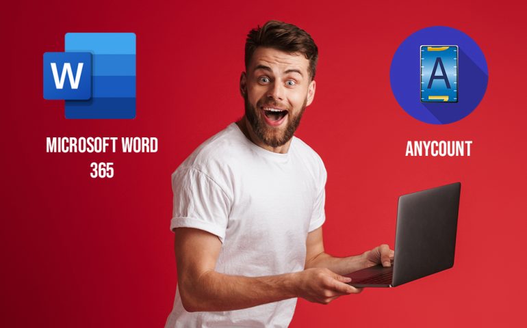 Word-count in microsoft word 365 and Anycount