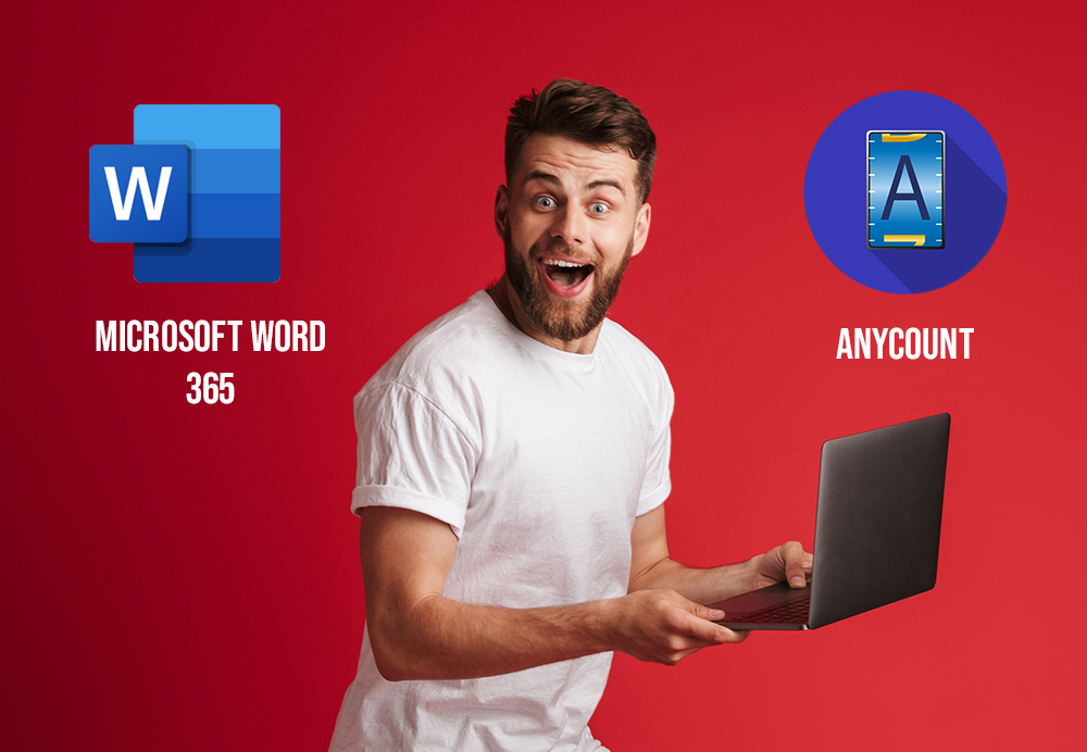 Word-count in microsoft word 365 and Anycount