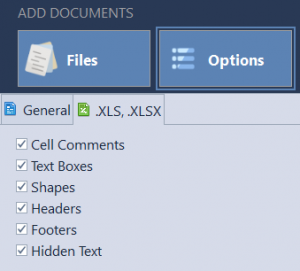 XLS count settings