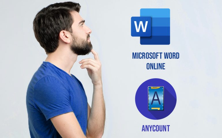 Word count, character count, and line count in Word Online