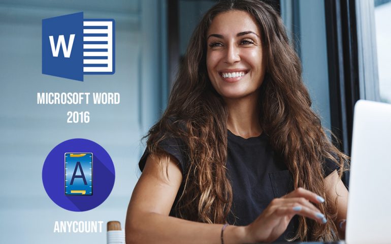 Word count, character count, and line count in Word 2016