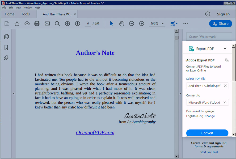 Export PDF to Word Adobe Reader