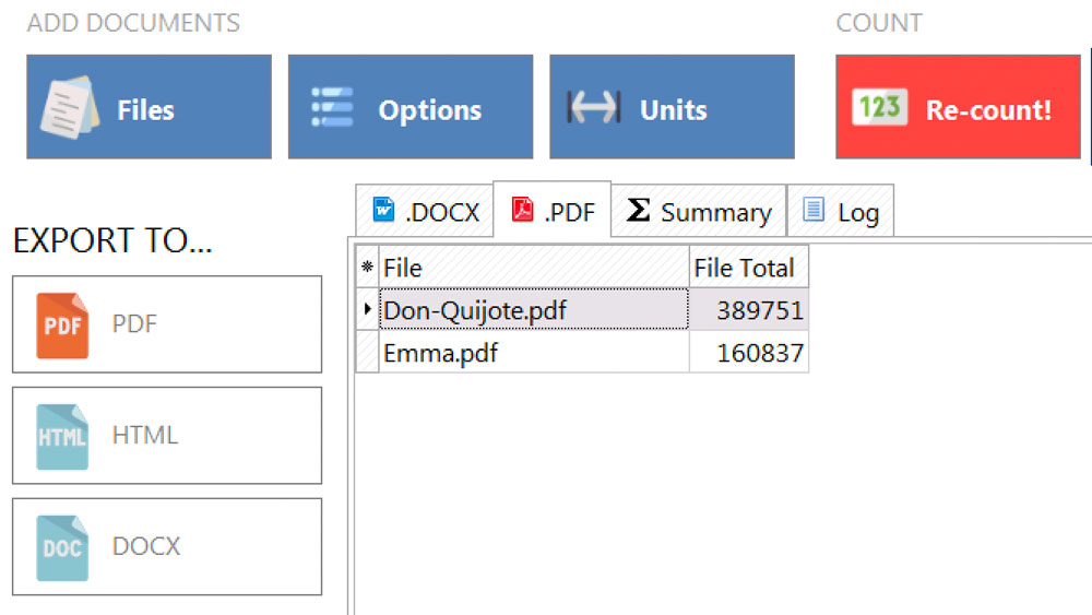 PDF word-count in AnyCount