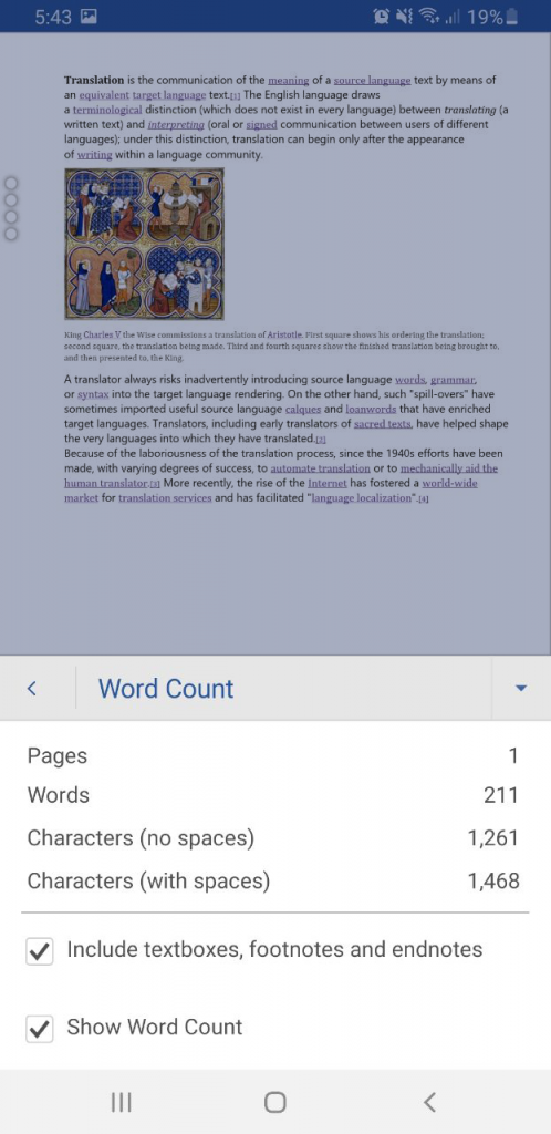 Android word-count step #4