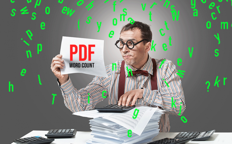 PDF word count on the Adobe Scan app, Microsoft Word, and AnyCount