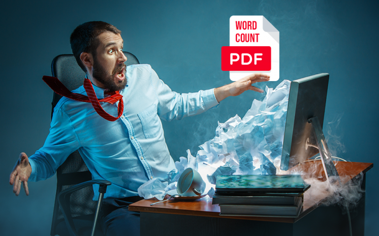 Word-count in pdf files