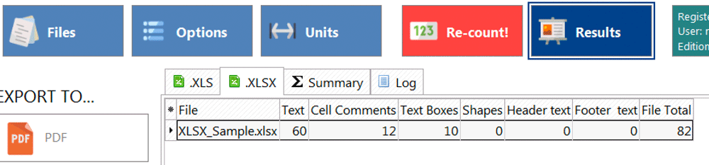 AnyCount counts characters in xls