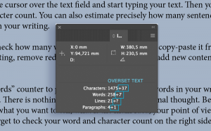 Unexpected ways to perform character and word count in InDesign.